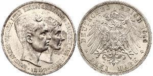 3 Mark Duchy of Brunswick (1815 - 1918) Silver Ernest Augustus, Duke of Brunswick (1887 - 1953)