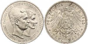 3 Mark Duchy of Brunswick (1815 - 1918) Silver Ernest Augustus, Duke of Brunswick (1887 - 1953)