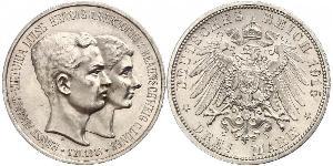 3 Mark Duchy of Brunswick (1815 - 1918) Silver Ernest Augustus, Duke of Brunswick (1887 - 1953)