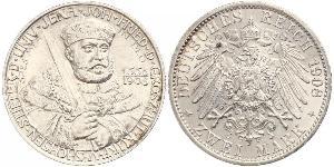 3 Mark Grand Duchy of Saxe-Weimar-Eisenach (1809 - 1918) Silver 