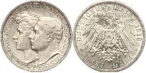 3 Mark Grand Duchy of Saxe-Weimar-Eisenach (1809 - 1918) Silver William Ernest, Grand Duke of Saxe-Weimar-Eisenach