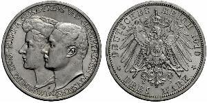 3 Mark Grand Duchy of Saxe-Weimar-Eisenach (1809 - 1918) Silver William Ernest, Grand Duke of Saxe-Weimar-Eisenach