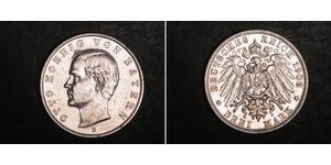 3 Mark Kingdom of Bavaria (1806 - 1918) Silver Otto of Bavaria (1848 – 1916)