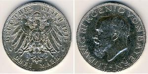 3 Mark Kingdom of Bavaria (1806 - 1918) Silver Ludwig III of Bavaria (1845 – 1921)