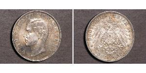 3 Mark Kingdom of Bavaria (1806 - 1918) Silver Otto of Bavaria (1848 – 1916)