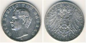 3 Mark Kingdom of Bavaria (1806 - 1918) Silver Otto of Bavaria (1848 – 1916)