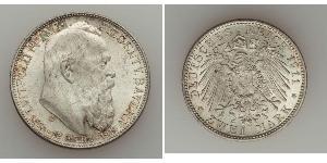 3 Mark Kingdom of Bavaria (1806 - 1918) Silver Otto of Bavaria (1848 – 1916)