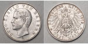 3 Mark Kingdom of Bavaria (1806 - 1918) Silver Otto of Bavaria (1848 – 1916)