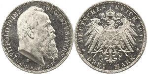 3 Mark Kingdom of Bavaria (1806 - 1918) Silver Otto of Bavaria (1848 – 1916)