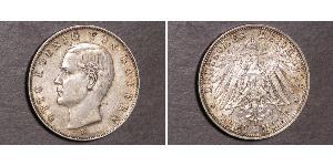 3 Mark Kingdom of Bavaria (1806 - 1918) Silver Otto of Bavaria (1848 – 1916)