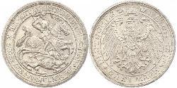 3 Mark Kingdom of Prussia (1701-1918) Silver Wilhelm II, German Emperor (1859-1941)
