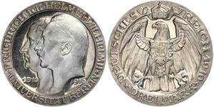 3 Mark Kingdom of Prussia (1701-1918) Silver Wilhelm II, German Emperor (1859-1941)