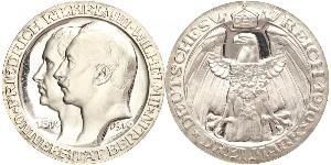3 Mark Kingdom of Prussia (1701-1918) Silver Wilhelm II, German Emperor (1859-1941)