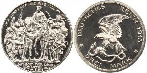 3 Mark Kingdom of Prussia (1701-1918) Silver 