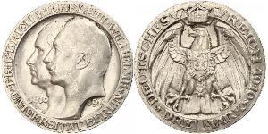 3 Mark Kingdom of Prussia (1701-1918) Silver Wilhelm II, German Emperor (1859-1941)