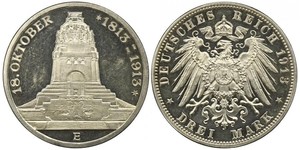 3 Mark Kingdom of Saxony (1806 - 1918) Silver 