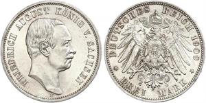 3 Mark Kingdom of Saxony (1806 - 1918) Silver Frederick Augustus III of Saxony (1865-1932)