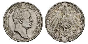3 Mark Kingdom of Saxony (1806 - 1918) Silver Frederick Augustus III of Saxony (1865-1932)
