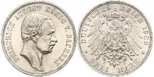 3 Mark Kingdom of Saxony (1806 - 1918) Silver Frederick Augustus III of Saxony (1865-1932)