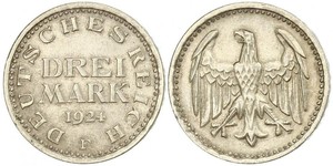 3 Mark Weimar Republic (1918-1933) Silver 