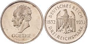3 Mark Weimar Republic (1918-1933) Silver 