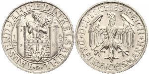 3 Mark Weimar Republic (1918-1933) Silver 
