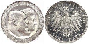 3 Mark Kingdom of Württemberg (1806-1918) 銀 威廉二世 (德国)