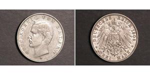 3 Mark 巴伐利亞王國 (1806 - 1918) 銀 奥托 (巴伐利亚国王)