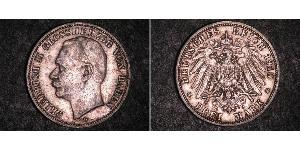 3 Mark 巴登大公國 (1806 - 1918) 銀 弗里德里希二世 (巴登)