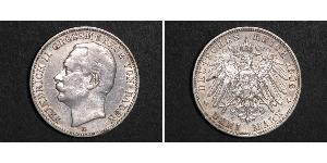3 Mark 巴登大公國 (1806 - 1918) 銀 弗里德里希二世 (巴登)