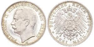 3 Mark 巴登大公國 (1806 - 1918) 銀 弗里德里希二世 (巴登)