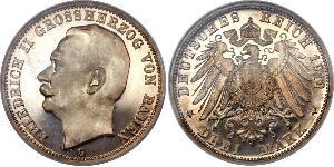 3 Mark 巴登大公國 (1806 - 1918) 銀 弗里德里希二世 (巴登)