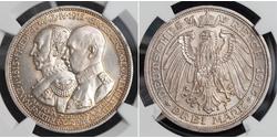 3 Mark 德意志帝國 (1871 - 1918) 銀 Frederick Francis IV, Grand Duke of Mecklenburg (1882 - 1945)