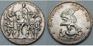 3 Mark 普魯士王國 (1701 - 1918) 銀 