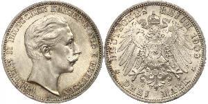 3 Mark 普魯士王國 (1701 - 1918) 銀 威廉二世 (德国)