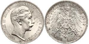 3 Mark 普魯士王國 (1701 - 1918) 銀 威廉二世 (德国)