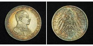 3 Mark 普魯士王國 (1701 - 1918) 銀 威廉二世 (德国)