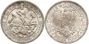 3 Mark 普魯士王國 (1701 - 1918) 銀 威廉二世 (德国)