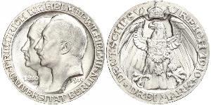 3 Mark 普魯士王國 (1701 - 1918) 銀 威廉二世 (德国)