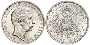 3 Mark 普魯士王國 (1701 - 1918) 銀 威廉二世 (德国)