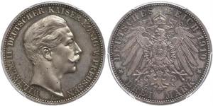 3 Mark 普魯士王國 (1701 - 1918) 銀 威廉二世 (德国)