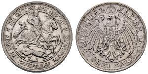 3 Mark 普魯士王國 (1701 - 1918) 銀 威廉二世 (德国)