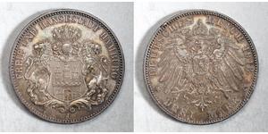3 Mark 汉堡 / 联邦州 (德国) 銀 