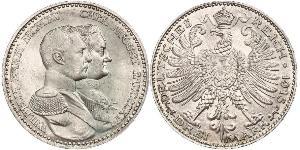 3 Mark 萨克森-魏玛-艾森纳赫 (1809 - 1918) 銀 威廉·恩斯特 (萨克森-魏玛-艾森纳赫)