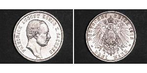3 Mark 萨克森王国 (1806 - 1918) 銀 弗里德里希·奥古斯特三世 (萨克森国王)