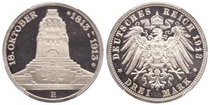 3 Mark 萨克森王国 (1806 - 1918) 銀 