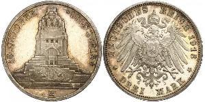 3 Mark 萨克森王国 (1806 - 1918) 銀 