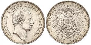 3 Mark 萨克森王国 (1806 - 1918) 銀 弗里德里希·奥古斯特三世 (萨克森国王)