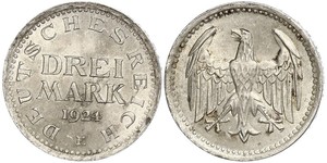 3 Mark 魏瑪共和國 (1919 - 1933) 銀 