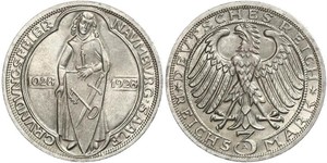 3 Mark 魏瑪共和國 (1919 - 1933) 銀 